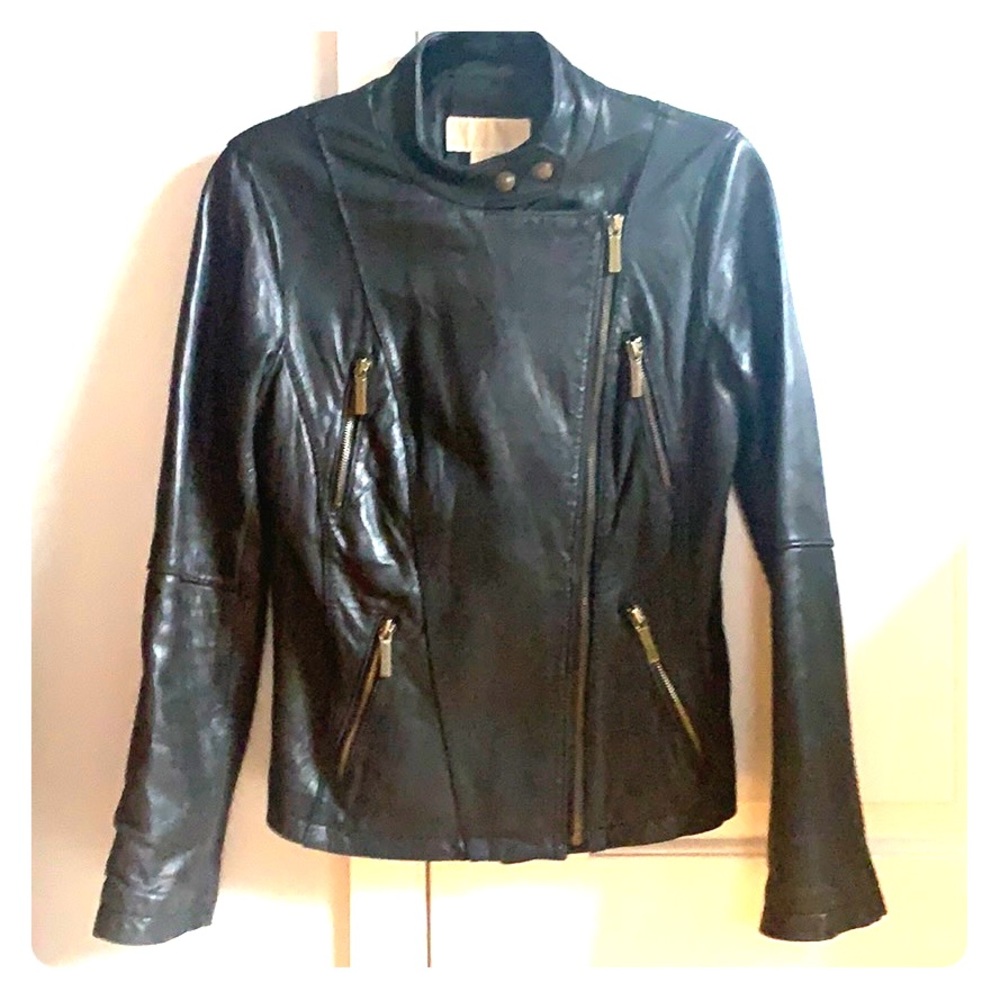Michael Kors moto leather jacket